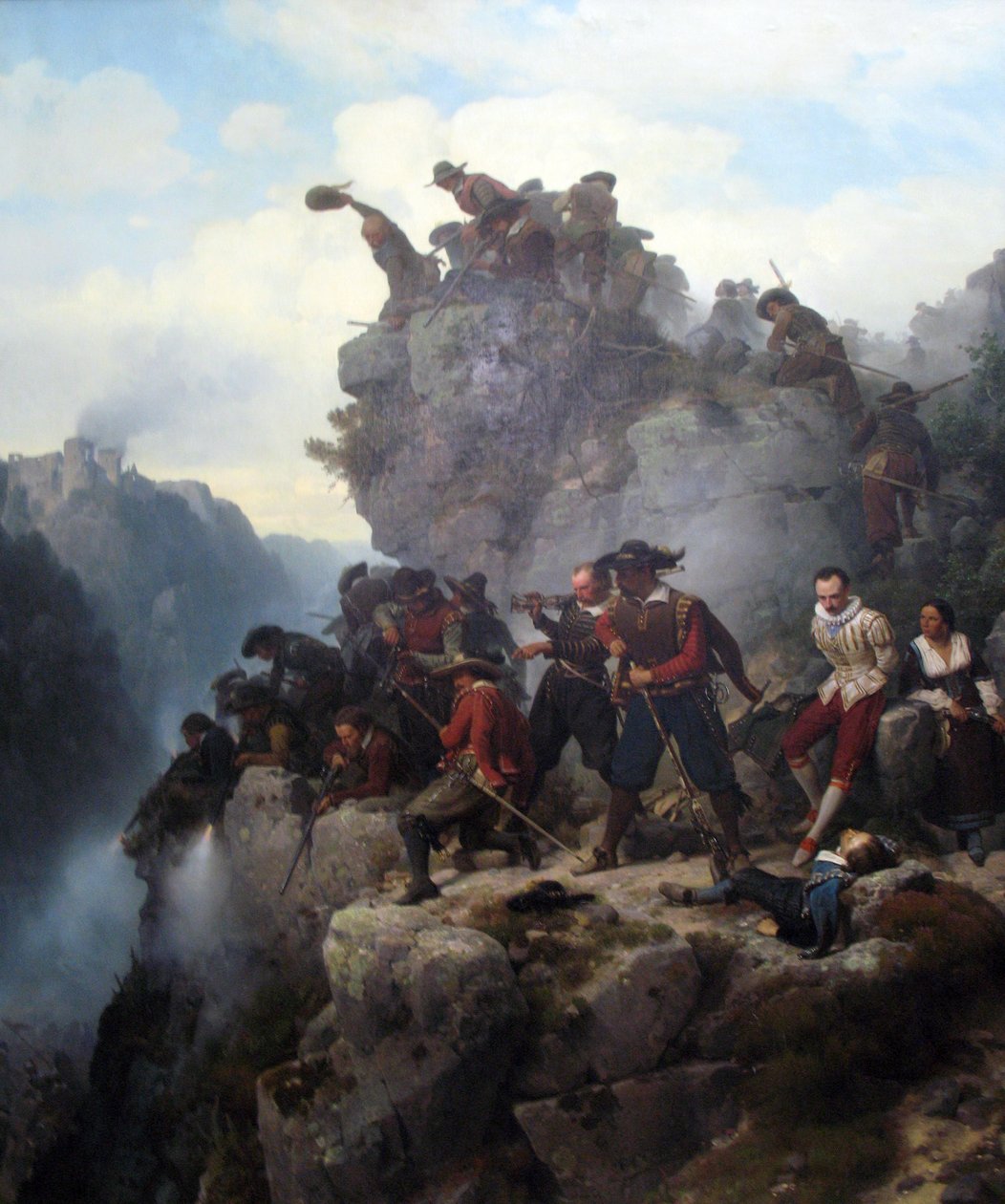 Geçidi Savunan Tüfekçiler by Carl Friedrich Lessing