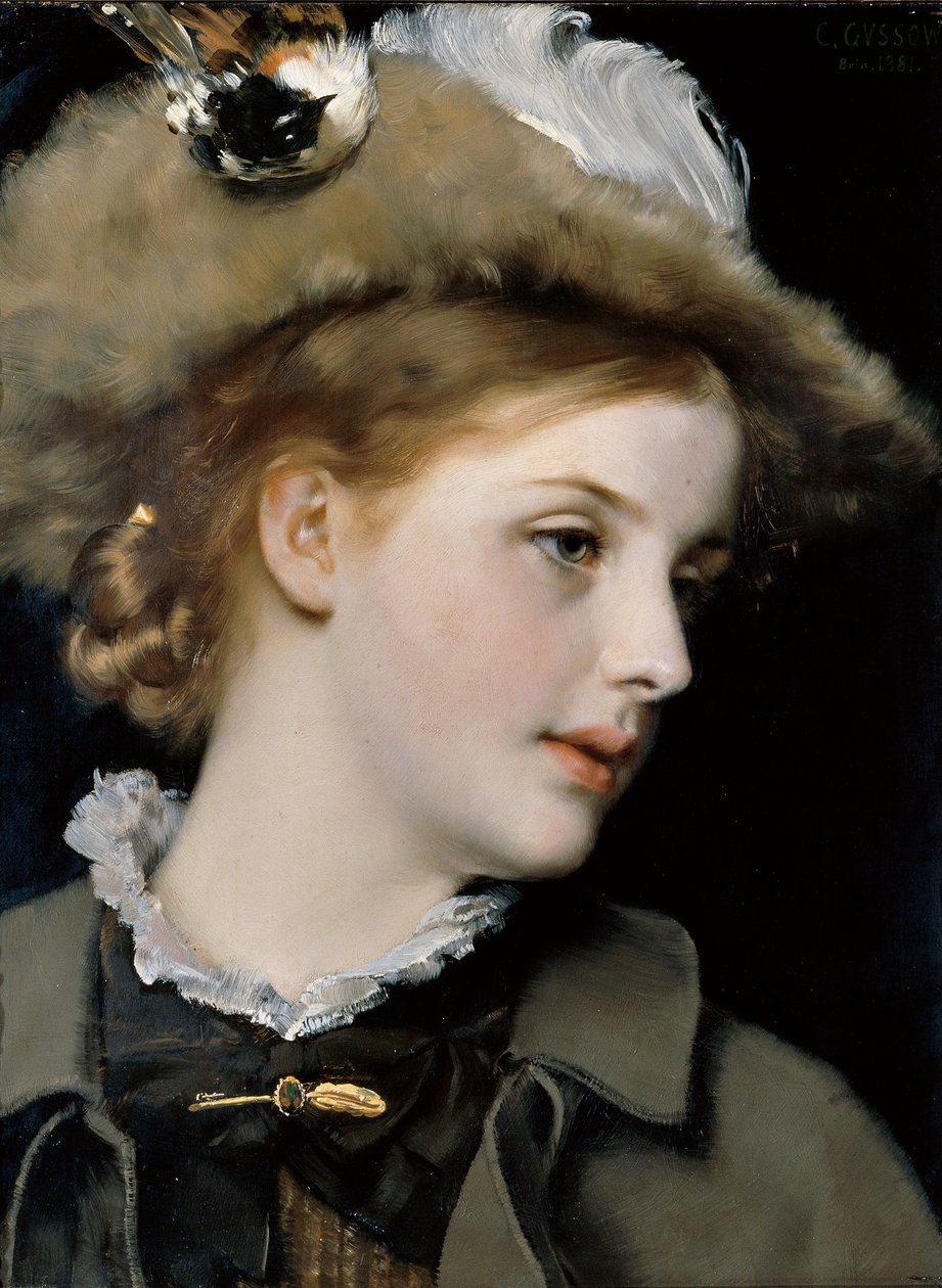bir bayanın portresi by Karl Gussow