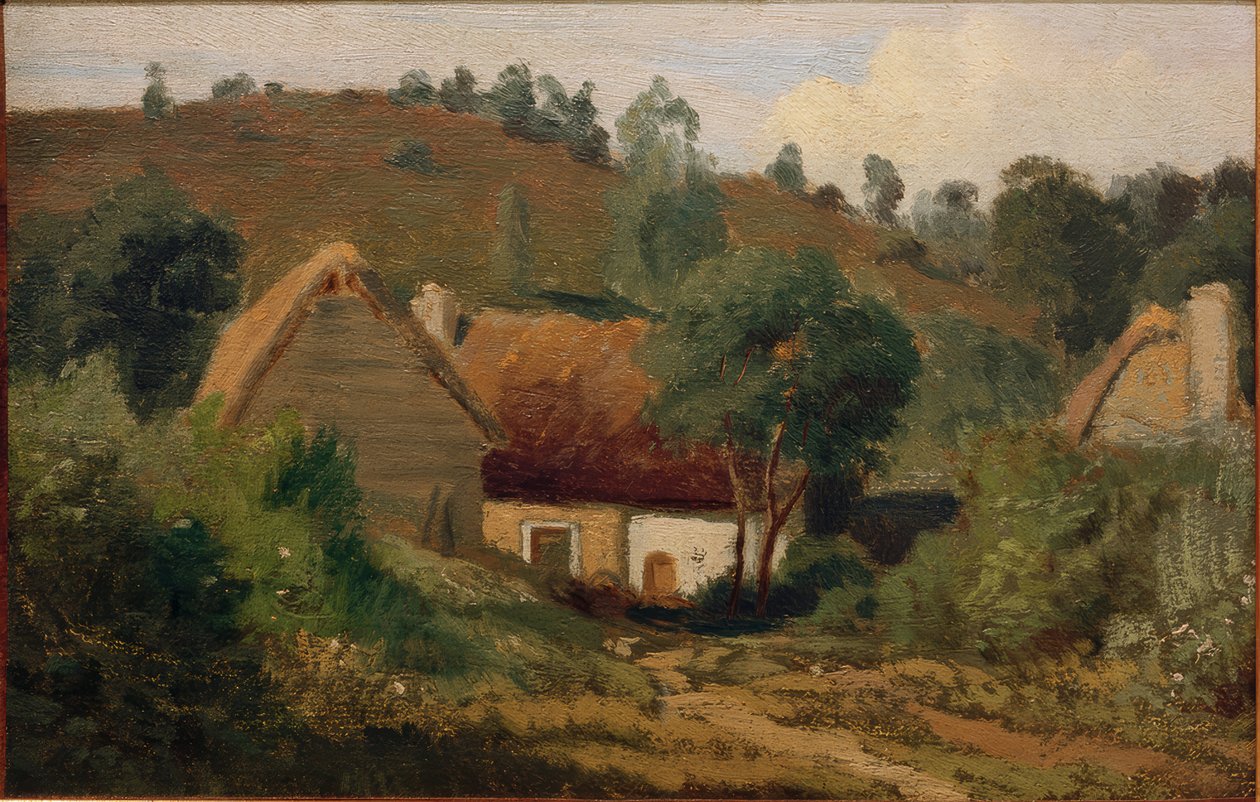 Evleri olan Fransız kırsalı by Karl Peter Burnitz