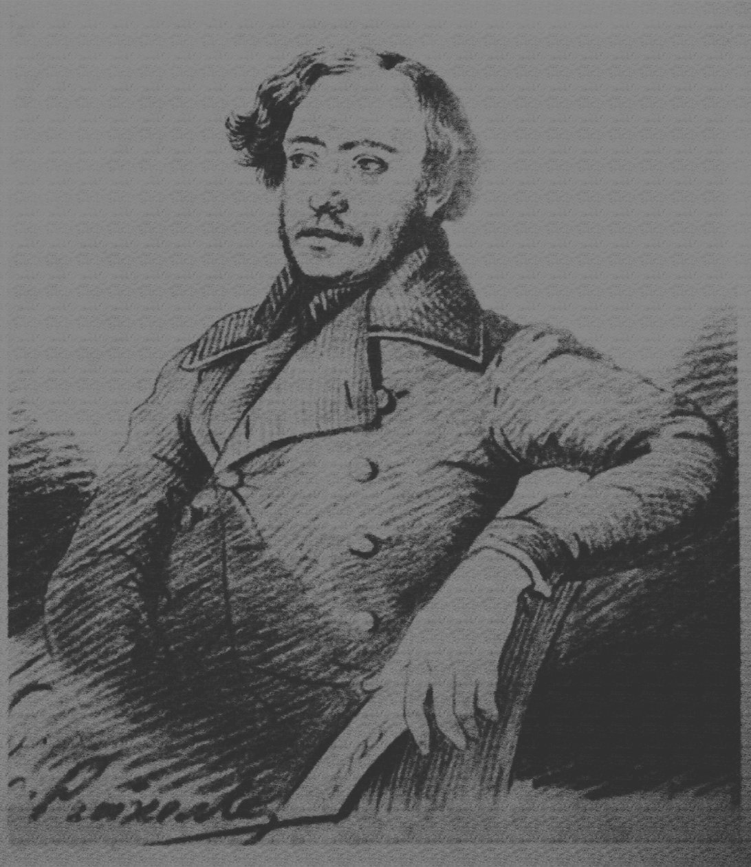 Nikolai Platonovich Ogarev 1813-1877, s. 1840 by Karl Reichel
