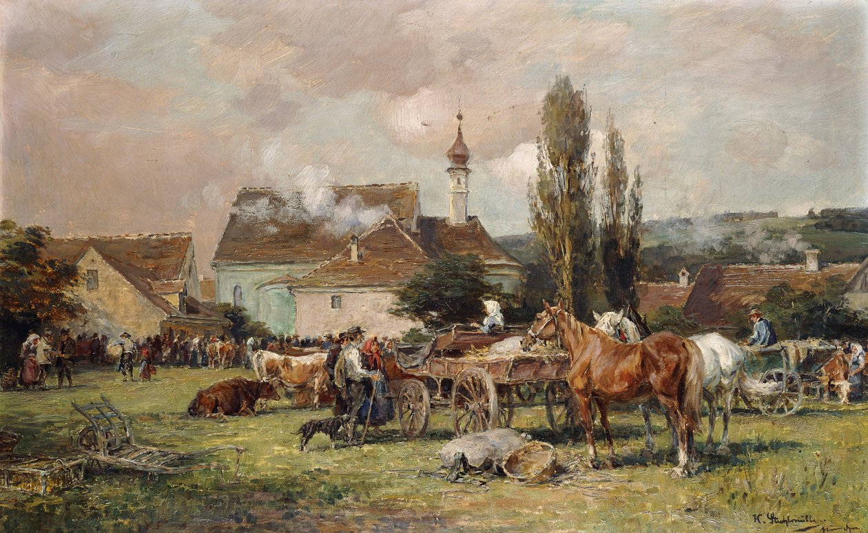 Bir Köyün Pazarı by Karl Stuhlmuller