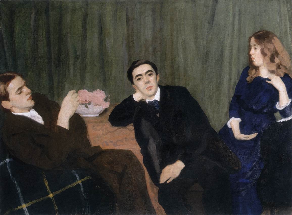 Üçlü Portre Kız ve Erkek Kardeşler by Károly Ferenczy