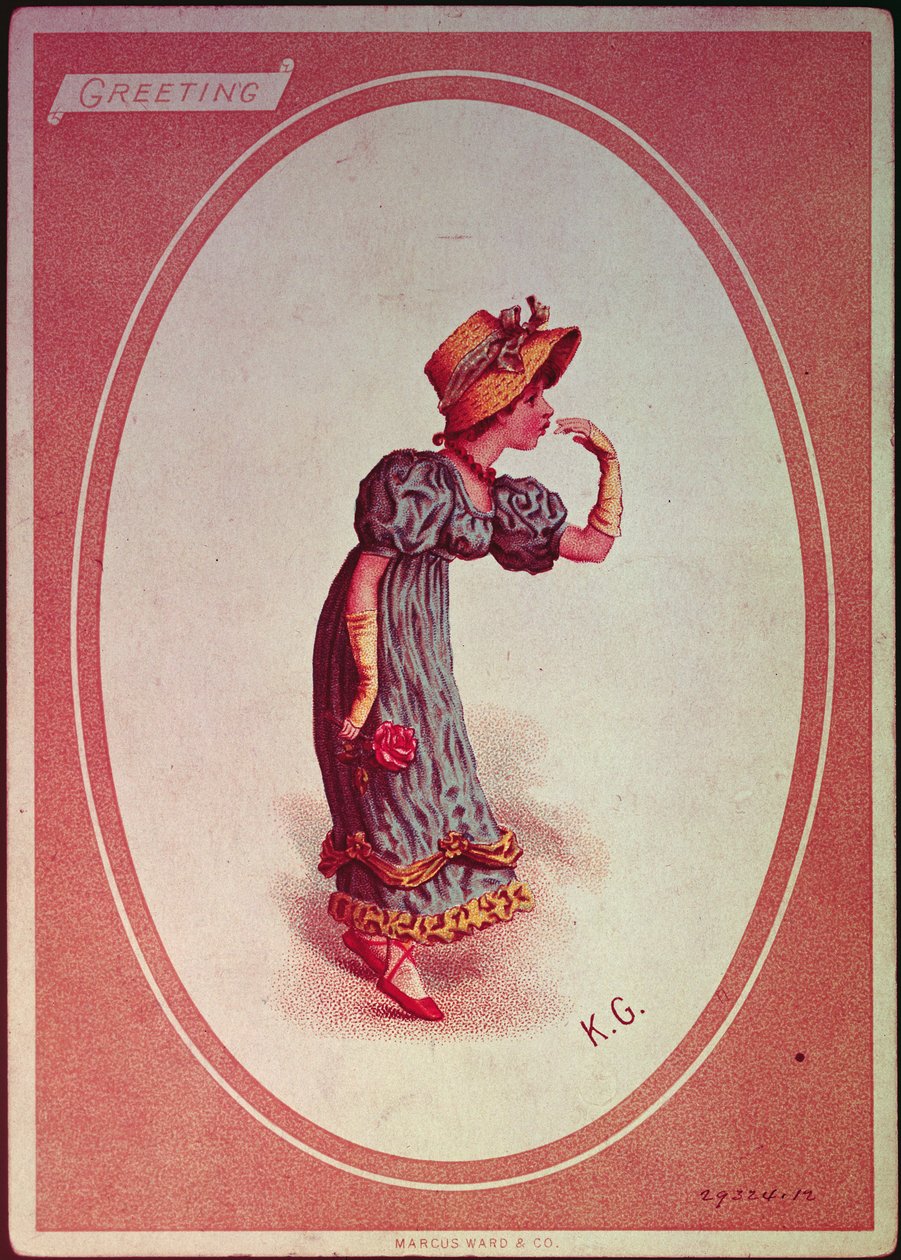 Hasır Bone Giyen Kız (tebrik kartı) by Kate Greenaway
