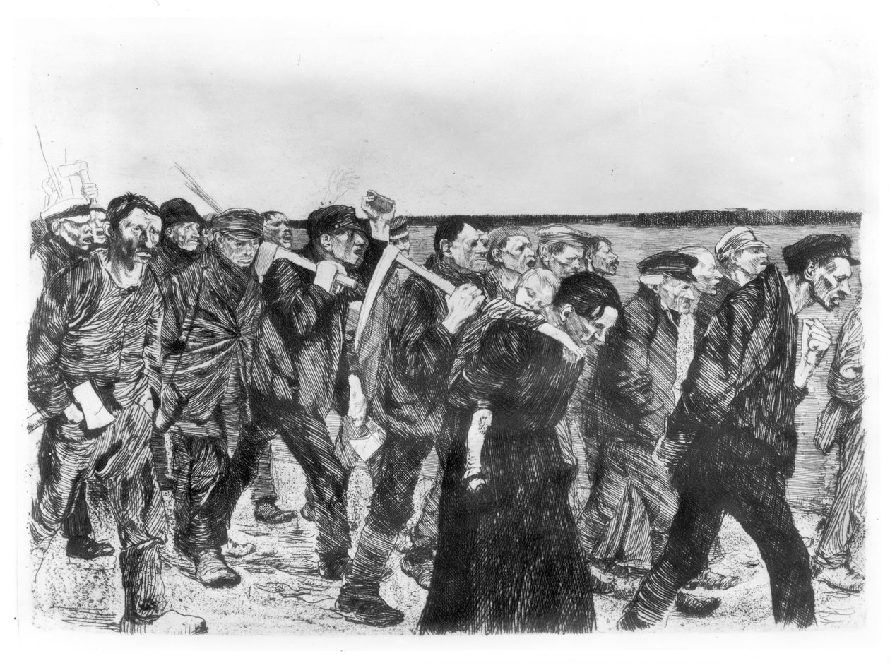 ಬರ್ಲಿನ್‌ನಲ್ಲಿ ನೇಕಾರರ ಮಾರ್ಚ್, 1897 ಟರ್ಕ್ by Käthe Kollwitz