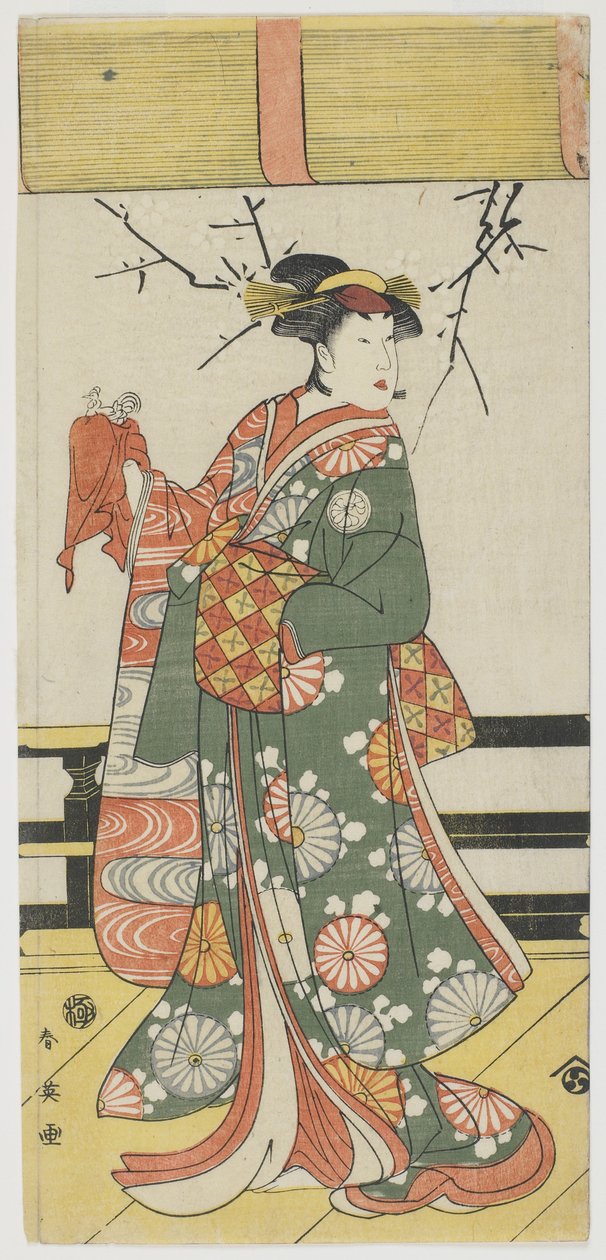 Segawa Kikunojo III, Itohagi olarak, 1792 (renkli tahta baskı) by Katsukawa Shun