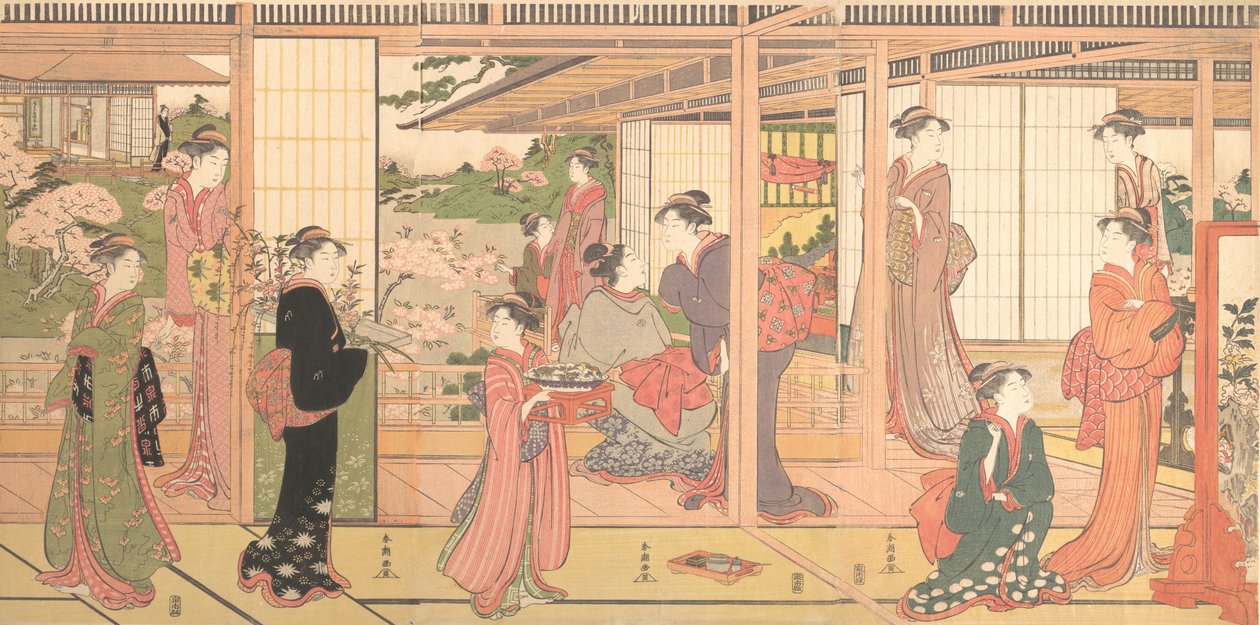 Bir Bahçeye Açılan Konak, yakl. 1786. by Katsukawa Shuncho