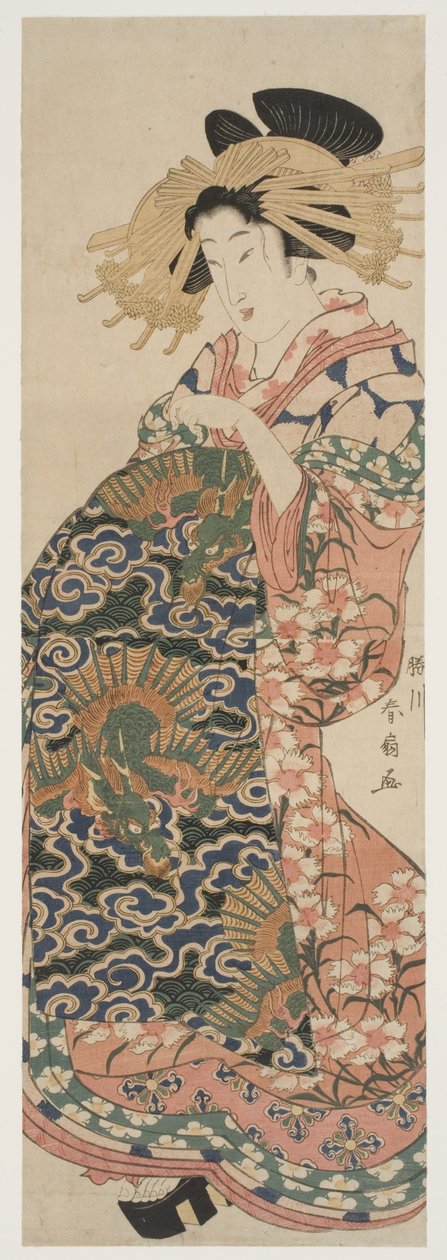 Ejderha Obi (tahta baskı) by Katsukawa Shunzan