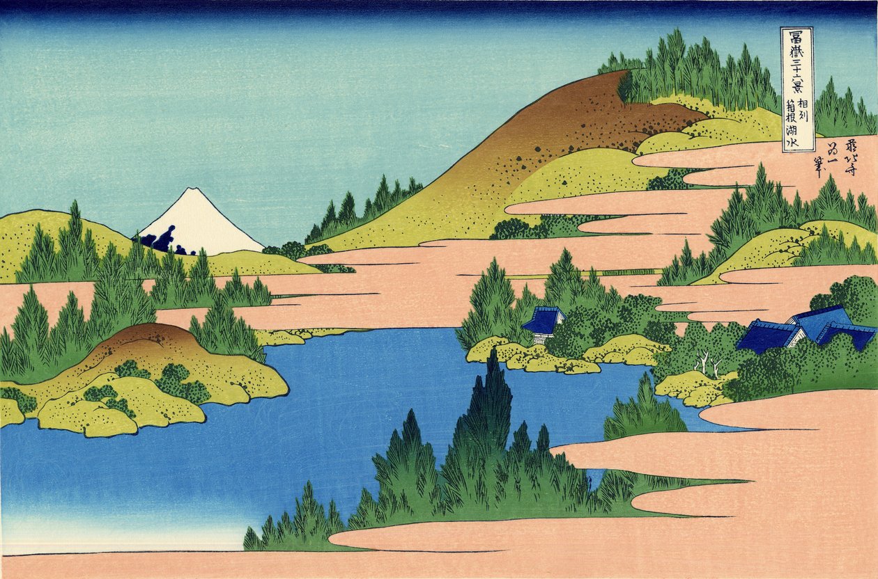 Sagami Eyaletindeki Hakone Gölü by Katsushika Hokusai