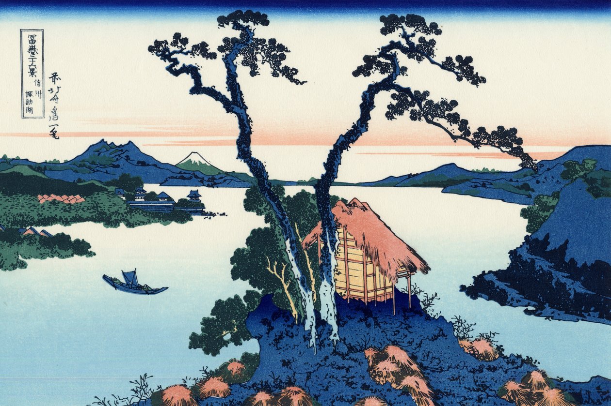 Shinshu Suwa-ko by Katsushika Hokusai
