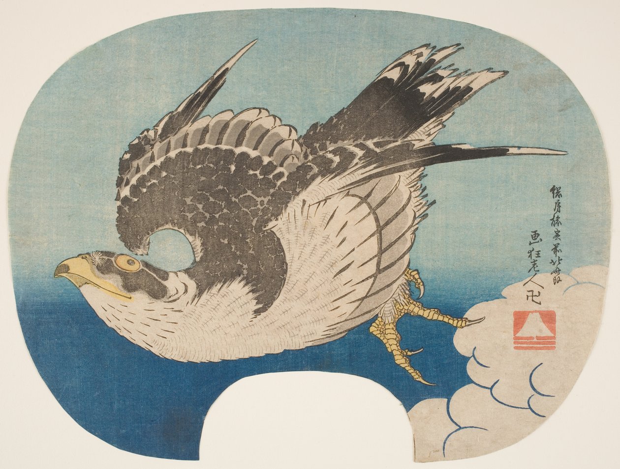 A Hawk in Flight, c.1840 (tahta baskı) by Katsushika Hokusai