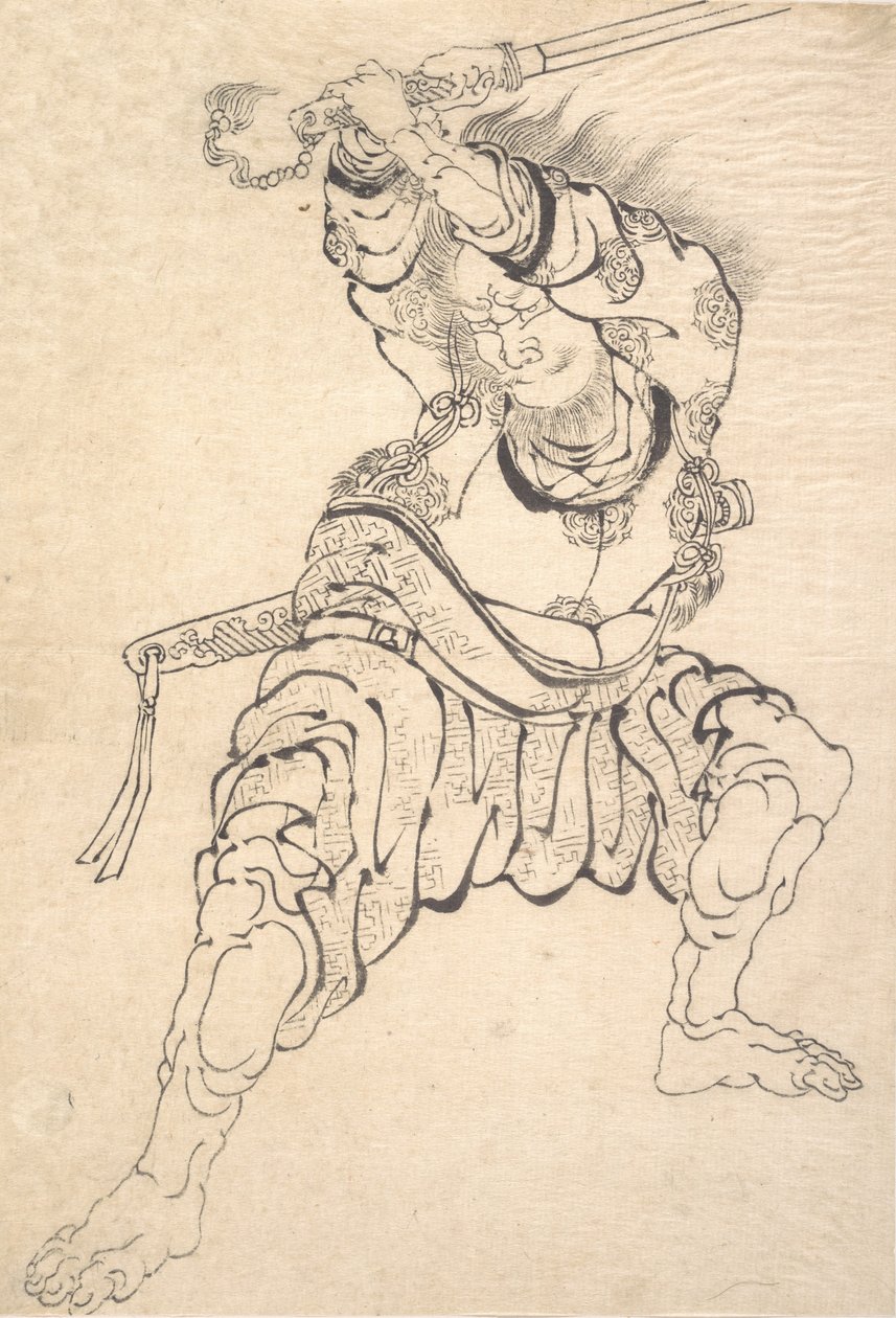 Bir savaşçı. by Katsushika Hokusai