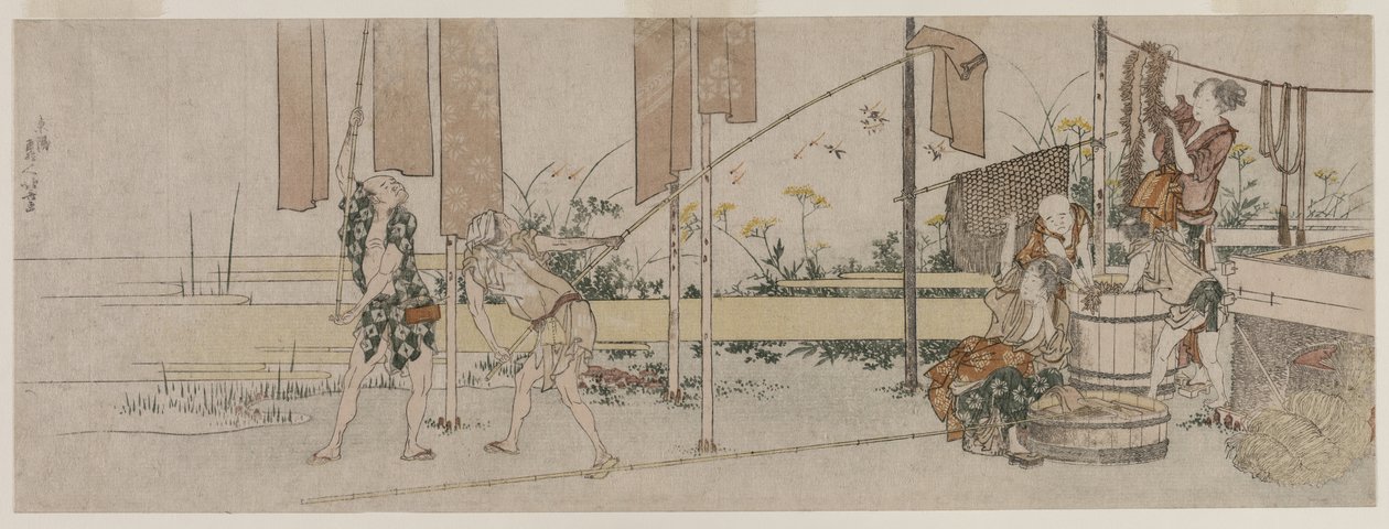 Boyacılar İş Başında by Katsushika Hokusai