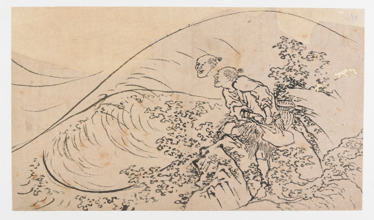 Balıkçı Fırlatma Yemi, Edo dönemi, yak. 1830. by Katsushika Hokusai