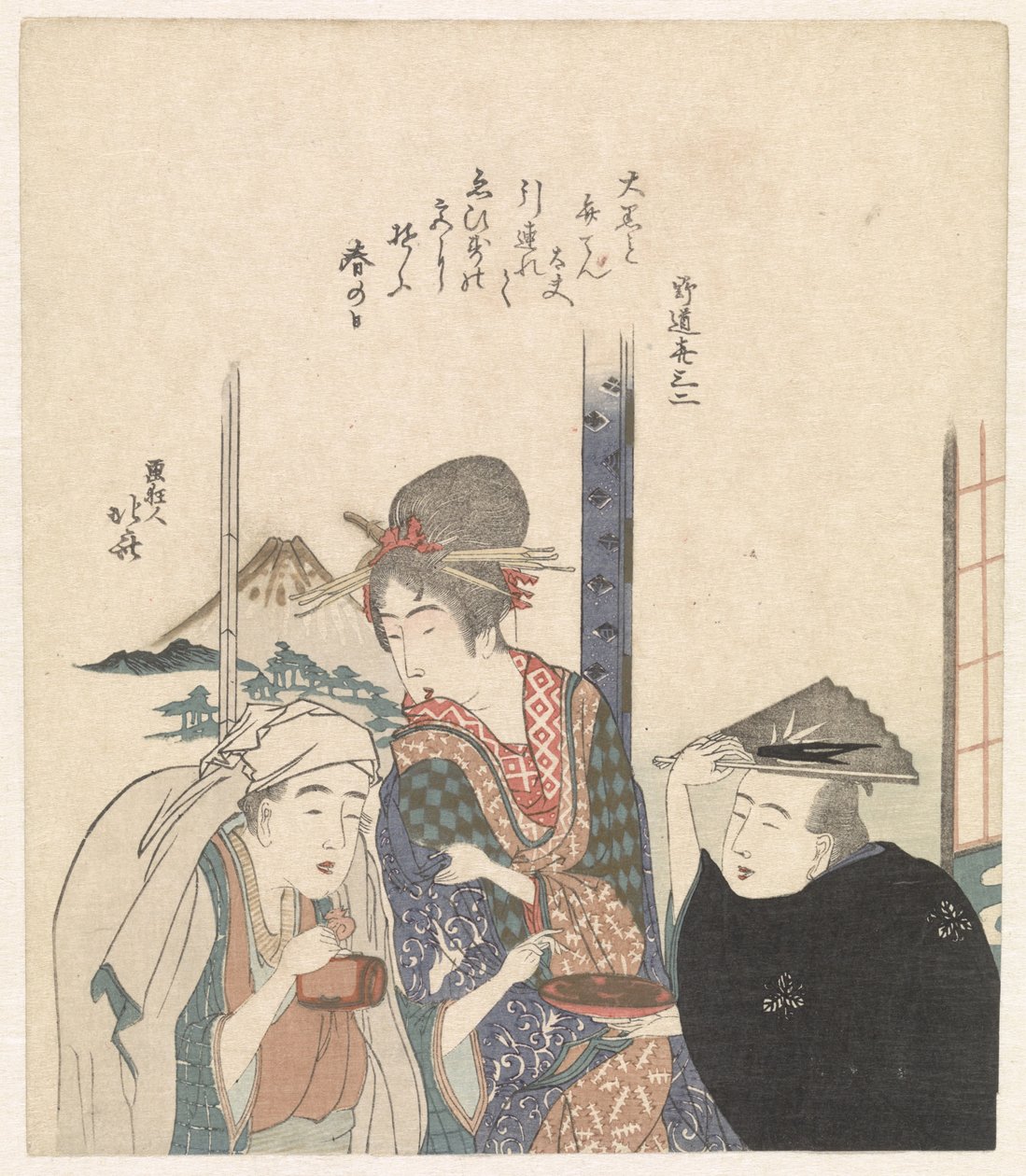 Tanrıların Parodisi Daikoku ve Benten by Katsushika Hokusai