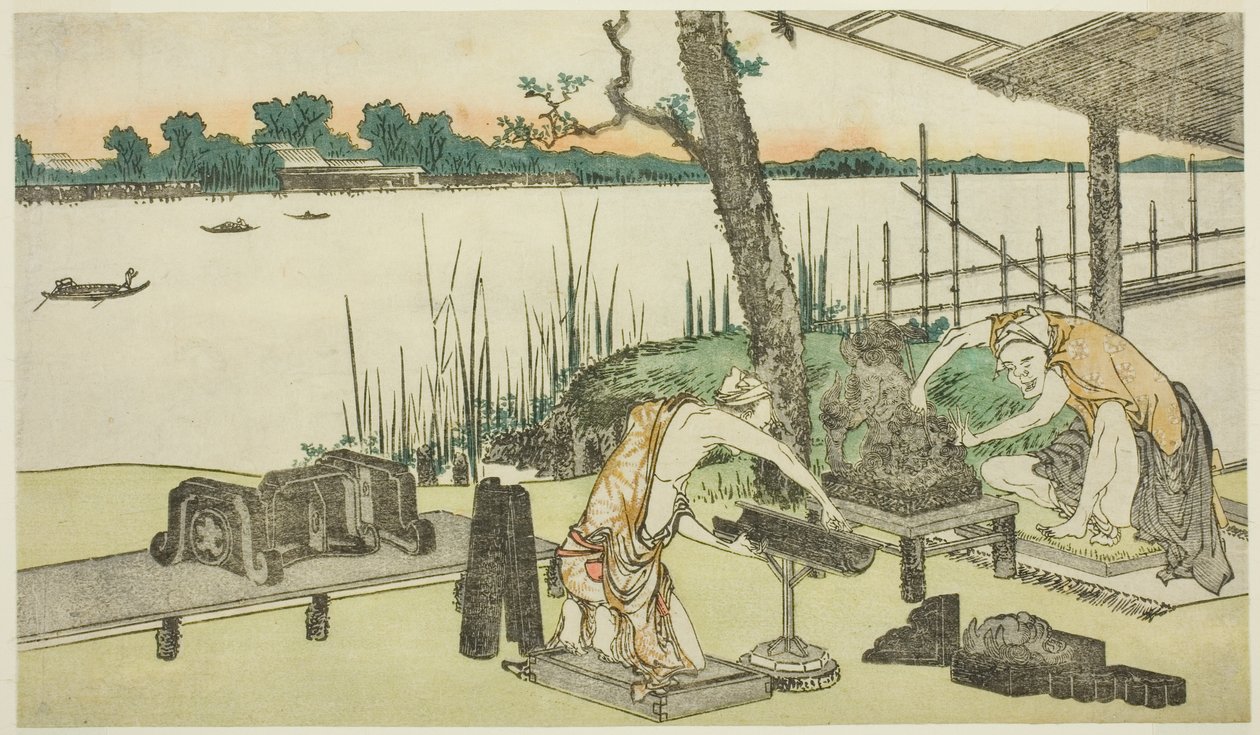 Çömlekçiler İş Başında - Imado by Katsushika Hokusai