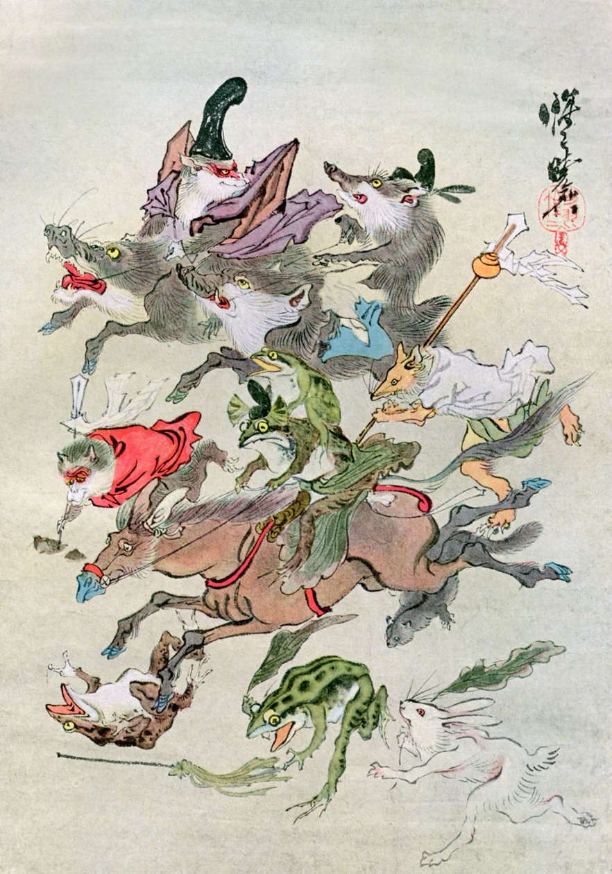 Av hayvanları, 1898. by Kawanabe Kyosai