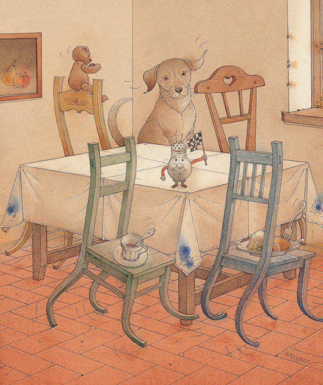 Sandalye Yarışı, 2005 (kağıt üzerinde wc) by Kestutis Kasparavicius