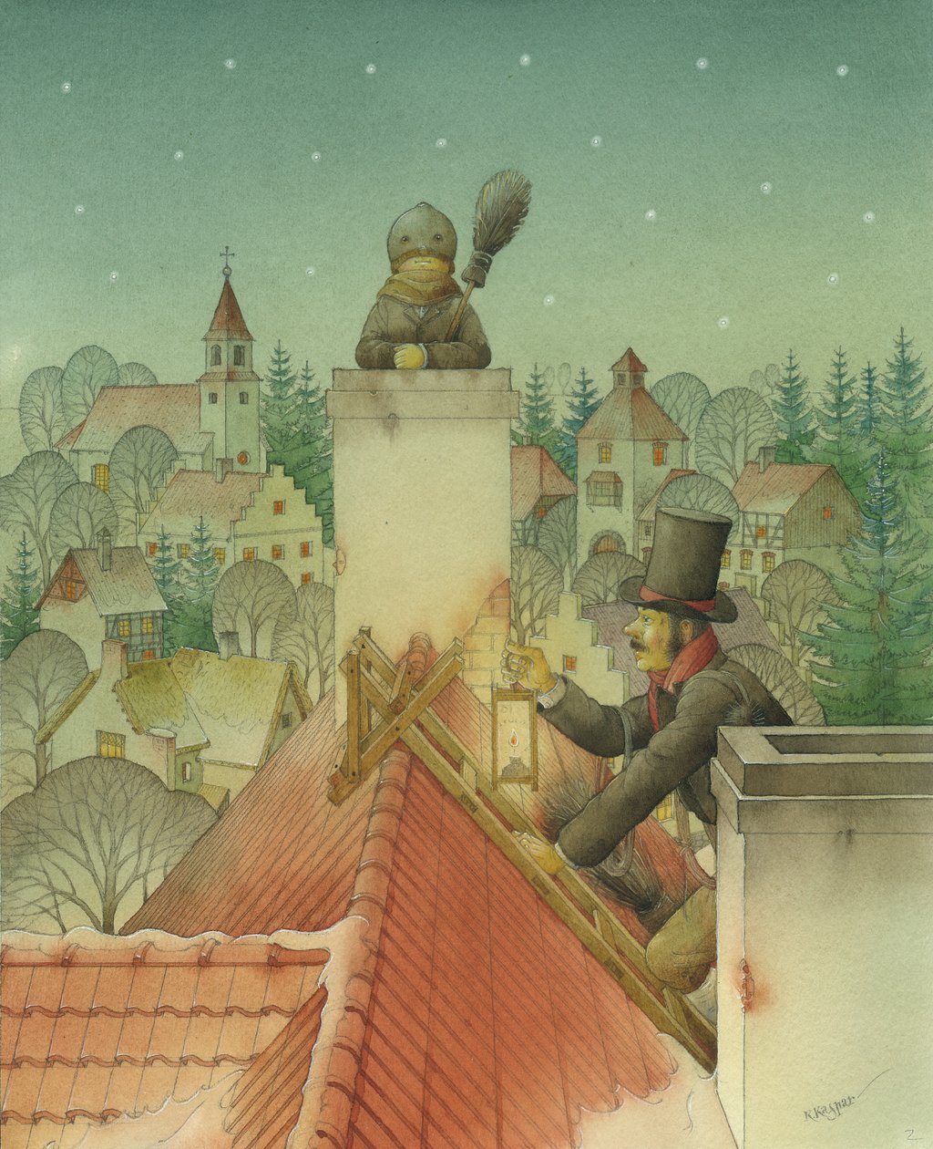 Baca-sweep Noel 02, 2001 (kağıt üzerinde wc) by Kestutis Kasparavicius