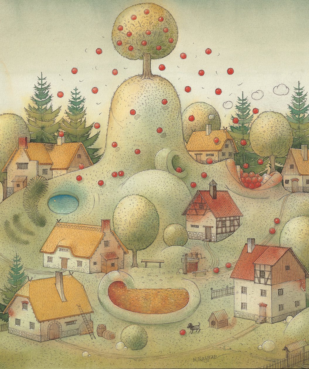 Dağ, 2005 (kağıt üzerinde wc) by Kestutis Kasparavicius