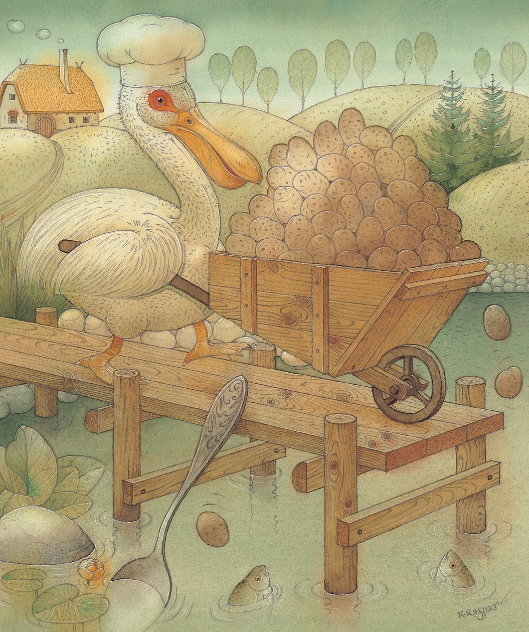 Pelikan, 2005 (kağıt üzerinde wc) by Kestutis Kasparavicius