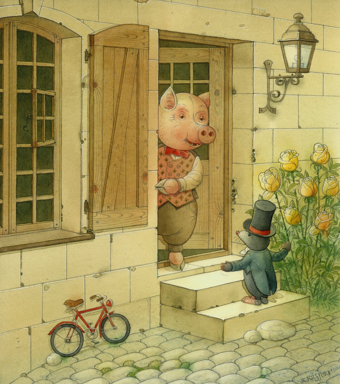 Pig Singer, 2006 (kağıt üzerinde wc) by Kestutis Kasparavicius