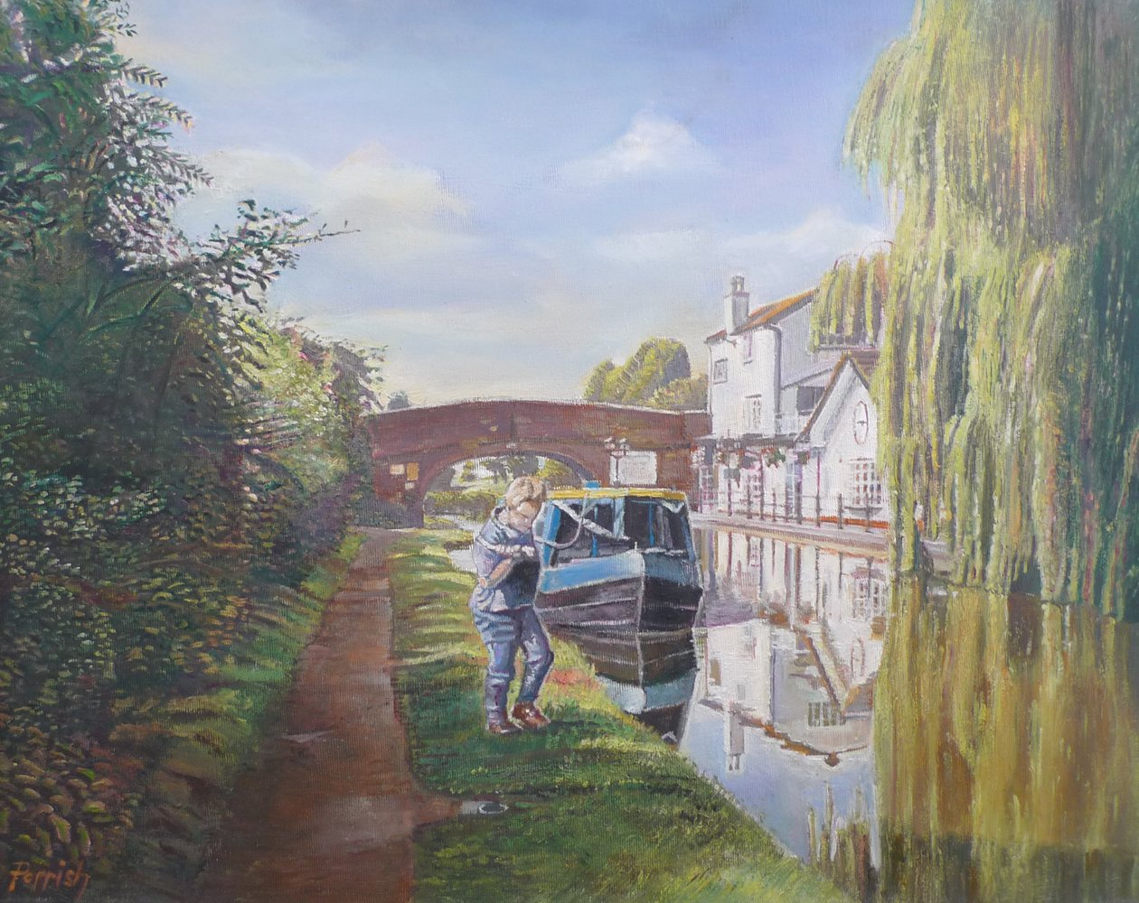 Popo teknesini çeken kadın, 2008 by Kevin Guild of Railway Artist Parrish