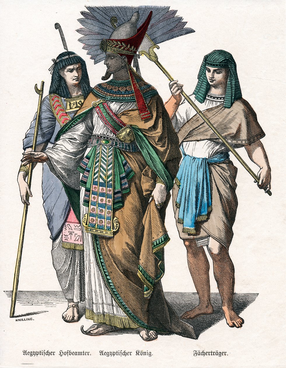 Mısır kralı ve erkek görevliler, 19. yüzyılın ortalarında by Knilling