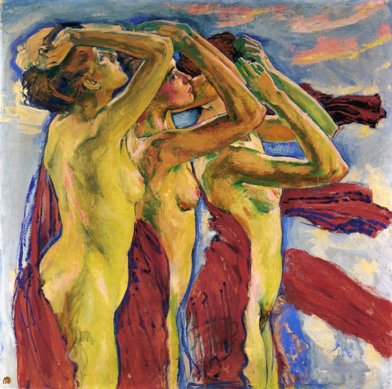 üç çıplak by Koloman Moser