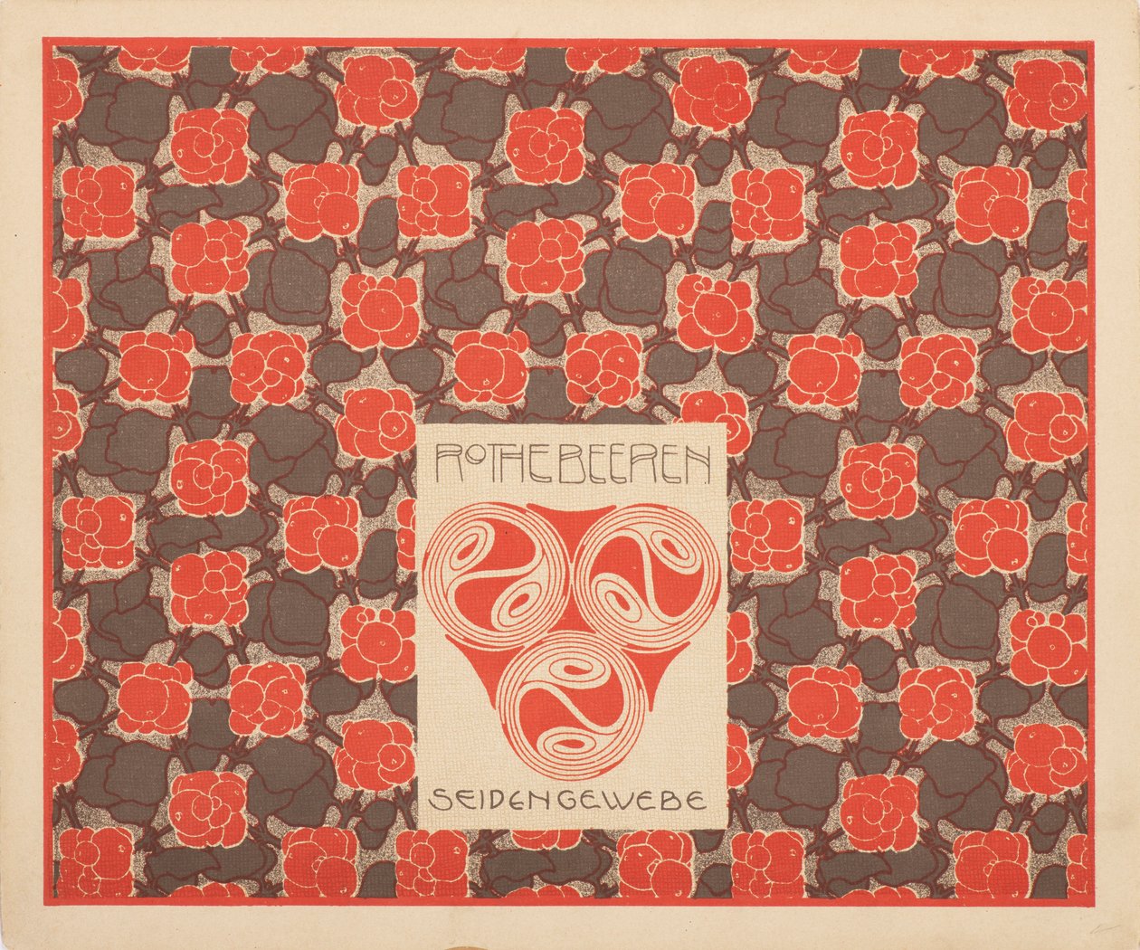 Kırmızı Karpuz İpek Kumaş, 1901. by Koloman Moser