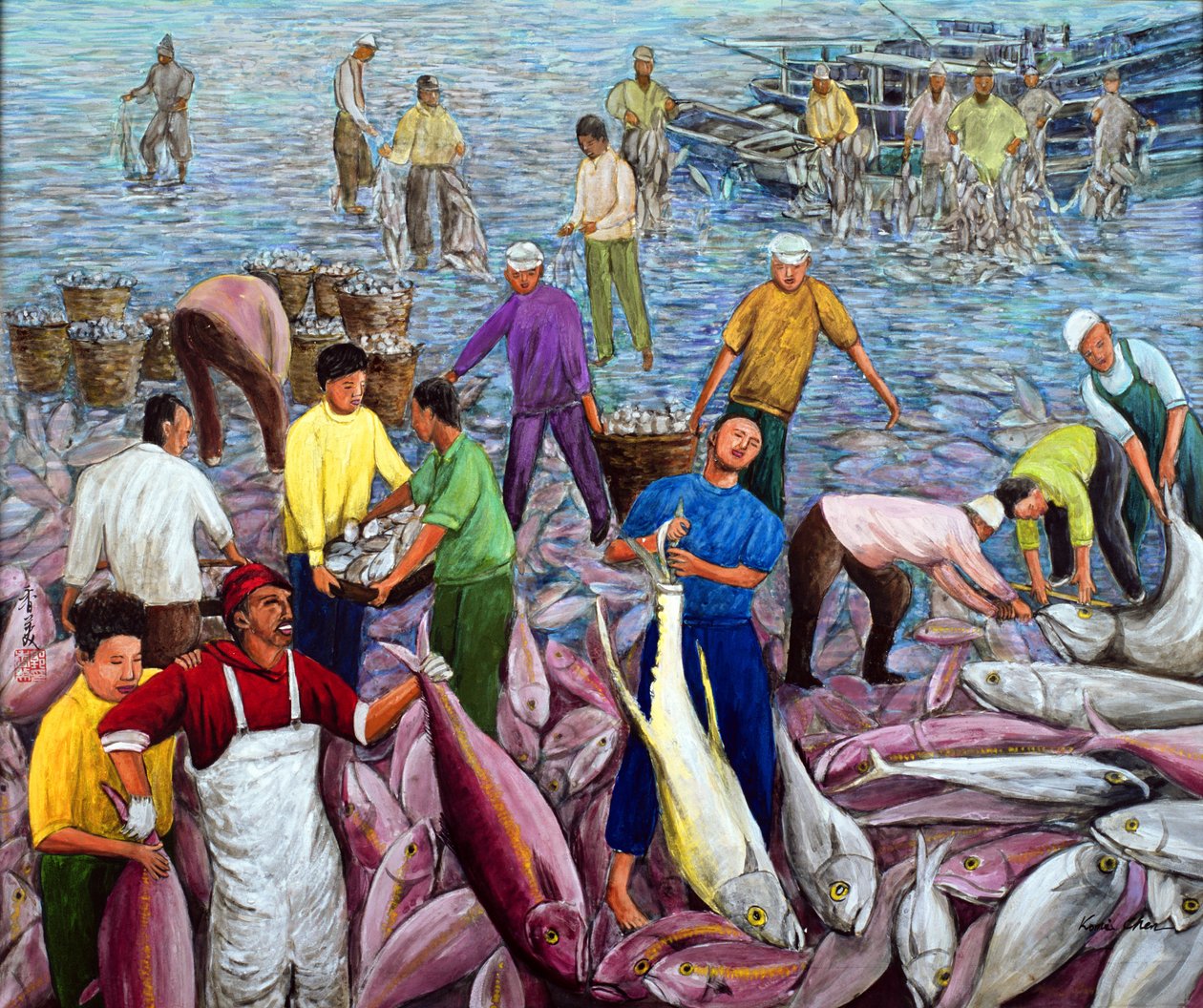 Tampon Hasat, 1994 (ipek üzerine guaj) by Komi Chen
