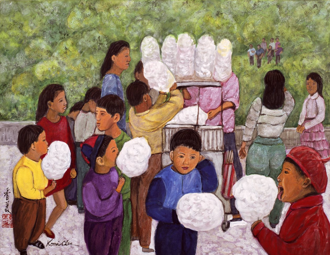 Pamuk Şeker, 1992 (ipek üzerine guaj) by Komi Chen
