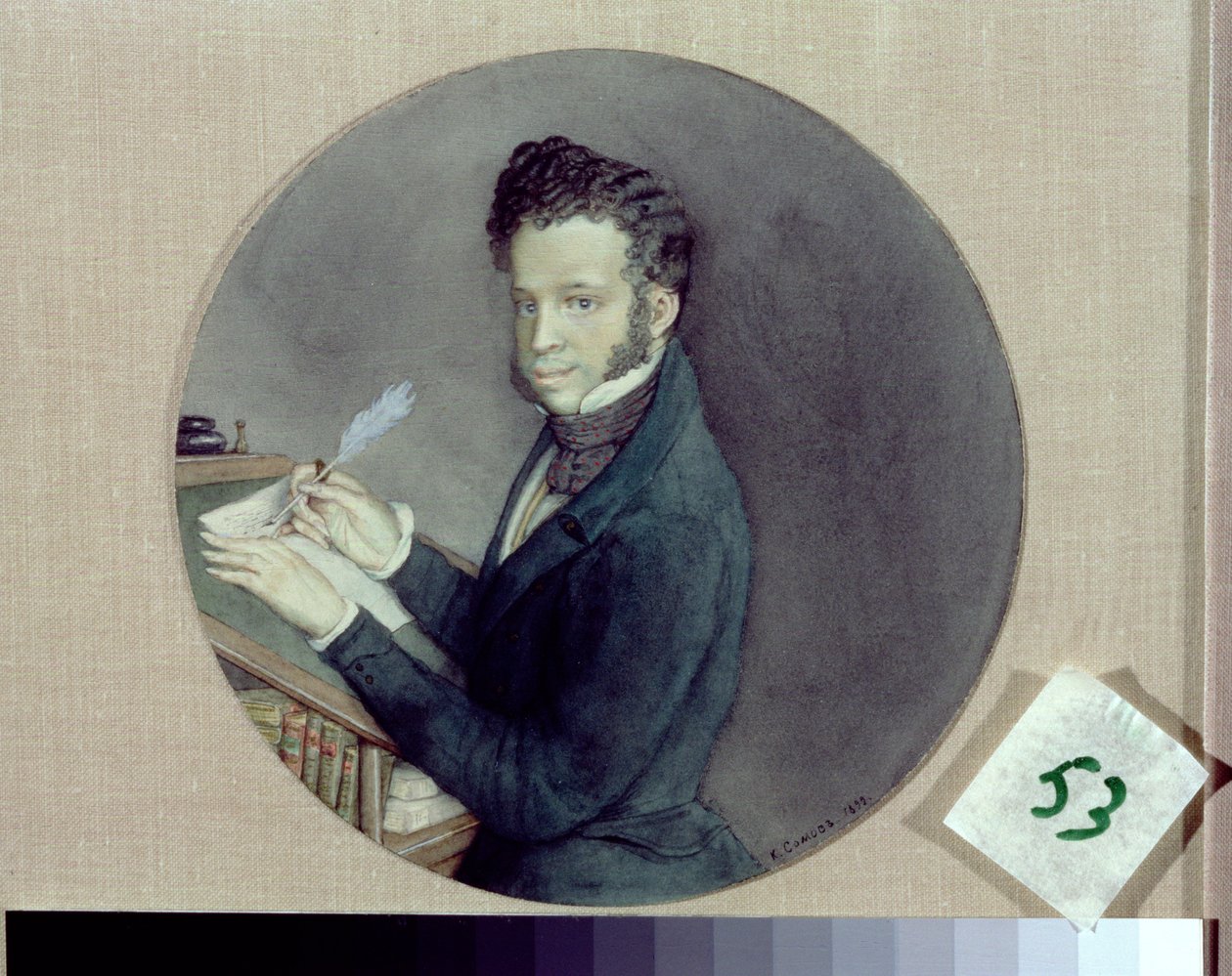 Alexander Puşkin (1865-1911) İşyerinde, 1899 by Konstantin Andreevic Somov