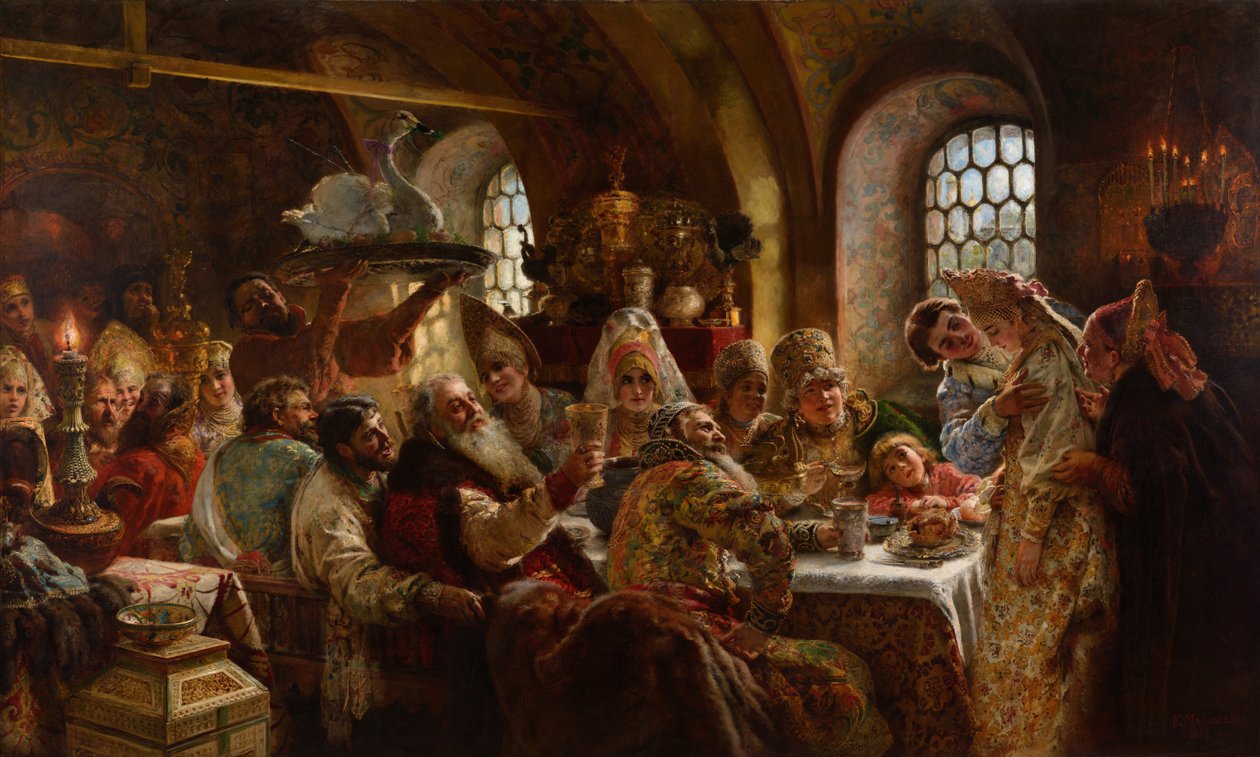 Bir Boyar Düğünü by Konstantin Egorovich Makovsky