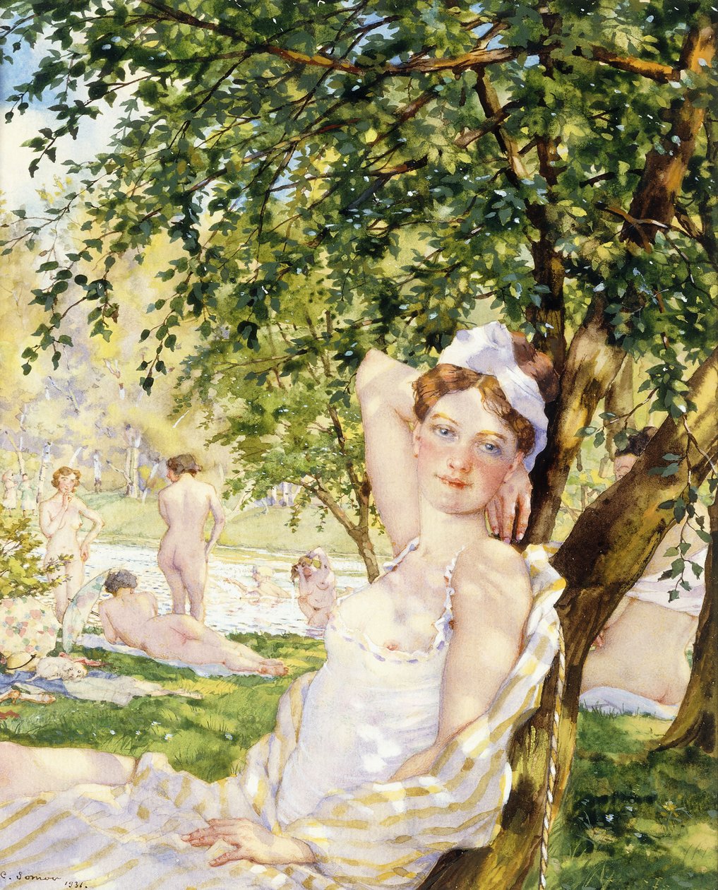 Güneşte Yıkananlar by Konstantin Andreevic Somov