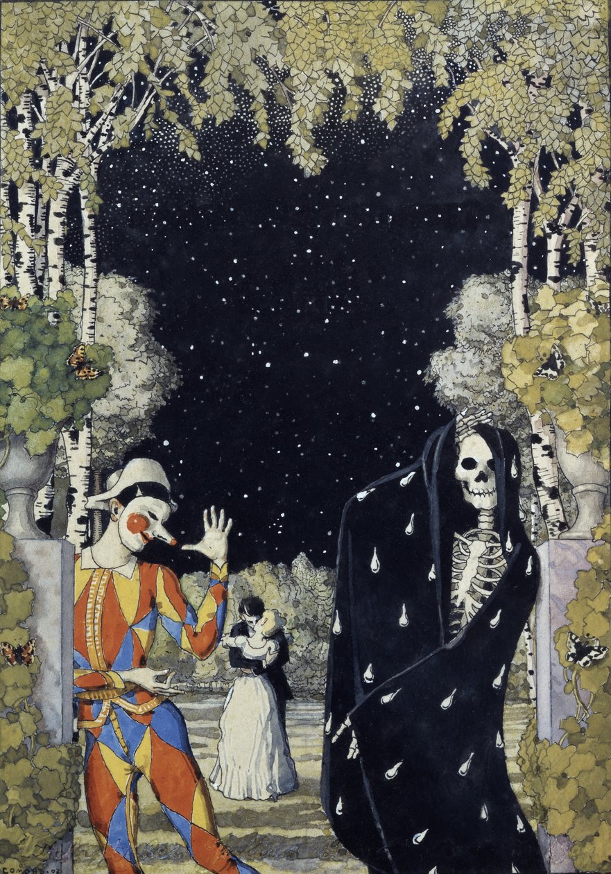 Harlequin ve Ölüm, 1907 by Konstantin Andreevic Somov