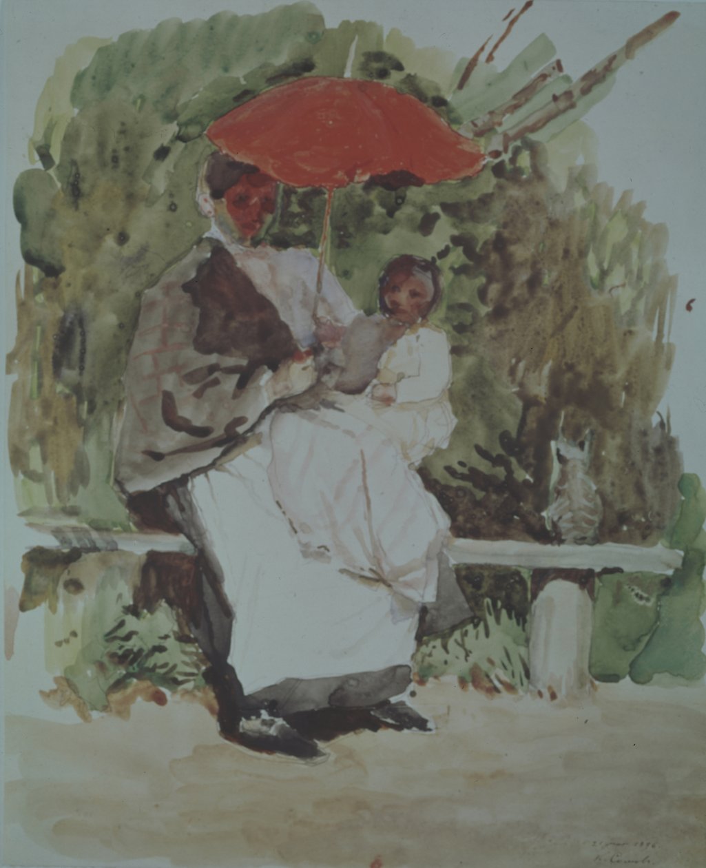 bir çocuk ile hemşire by Konstantin Andreevic Somov
