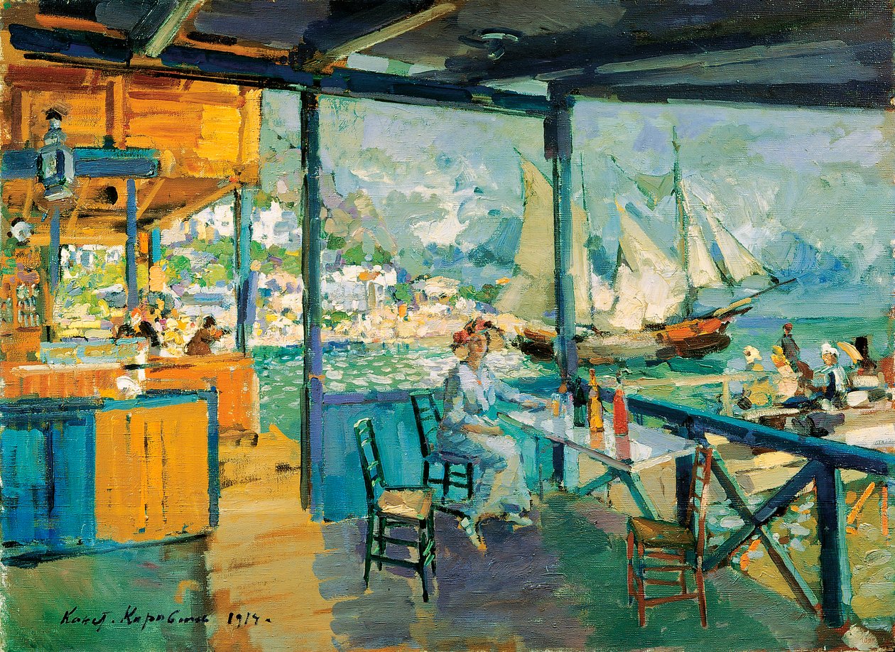 Gürzuf İskelesi, 1914. by Konstantin Alekseevich Korovin