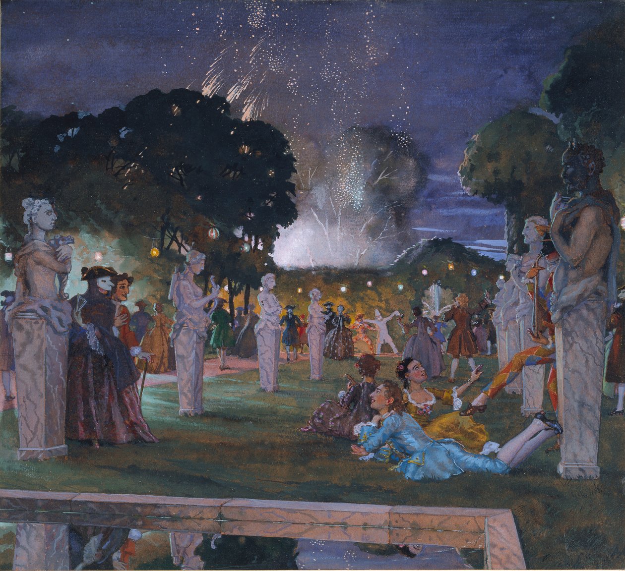 Venedik çevresindeki festivaller, 1930 by Konstantin Somov
