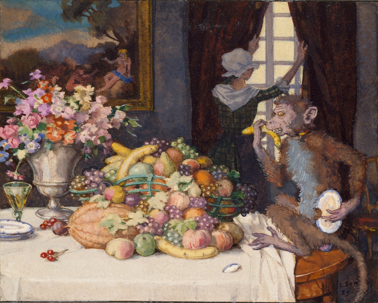 Açgözlü Maymun, 1929 by Konstantin Somov