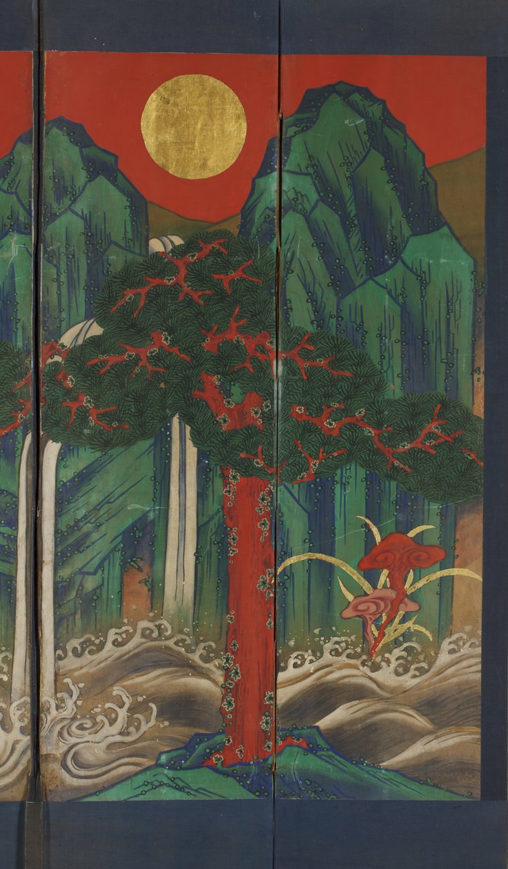 Manzara (panelde tempera ve altın varak) by Korean School