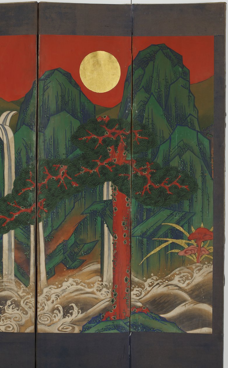 Manzara (panelde tempera ve altın varak) by Korean School