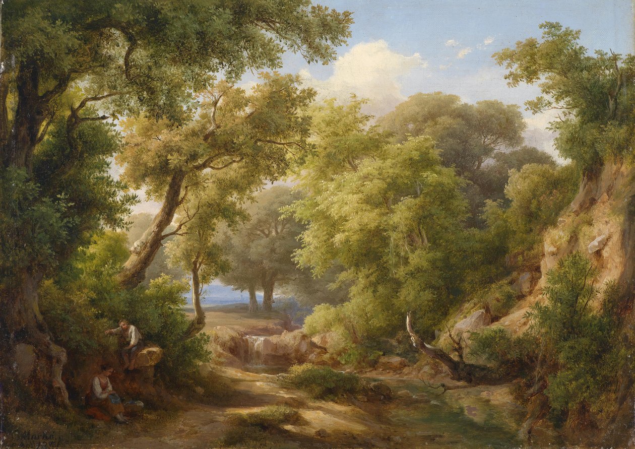 Waldpartie by Károly Markó