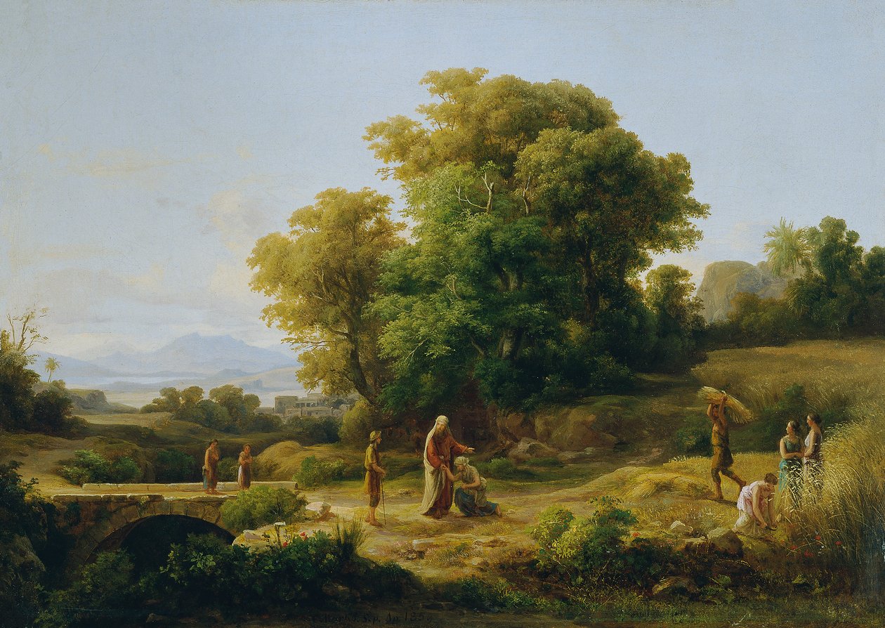 Boaz ve Ruth ile ideal manzara by Károly Markó d. Ä.