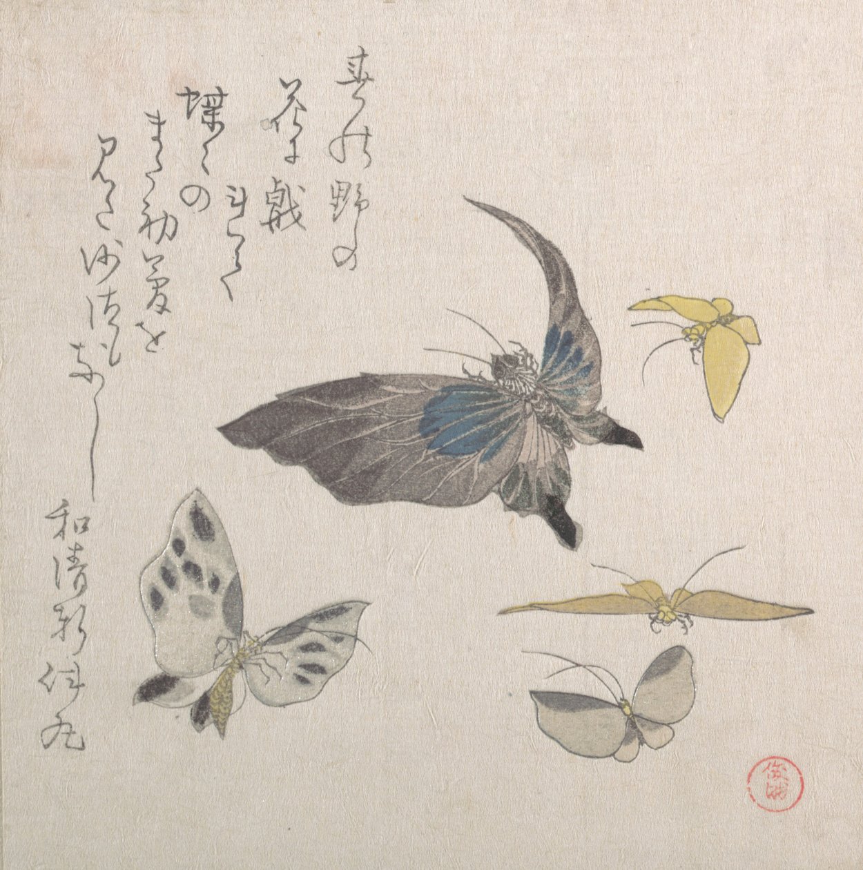 Kelebekler, 19. yüzyıl. by Kubo Shunman
