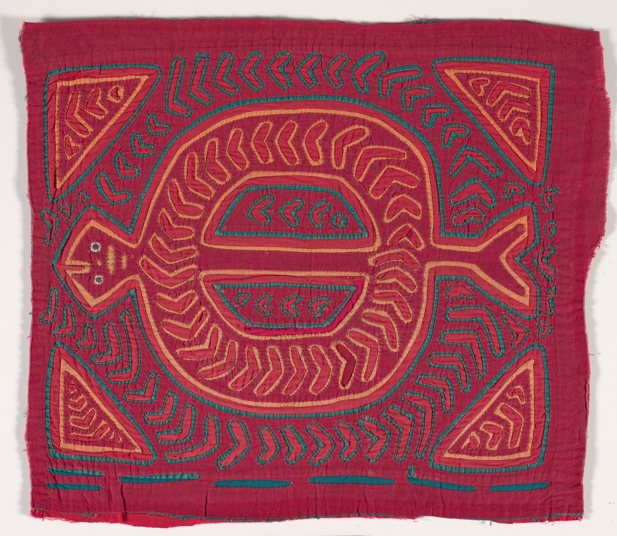 Gömlek paneli (mola) (aplikeli pamuklu) by Kuna Indian Culture