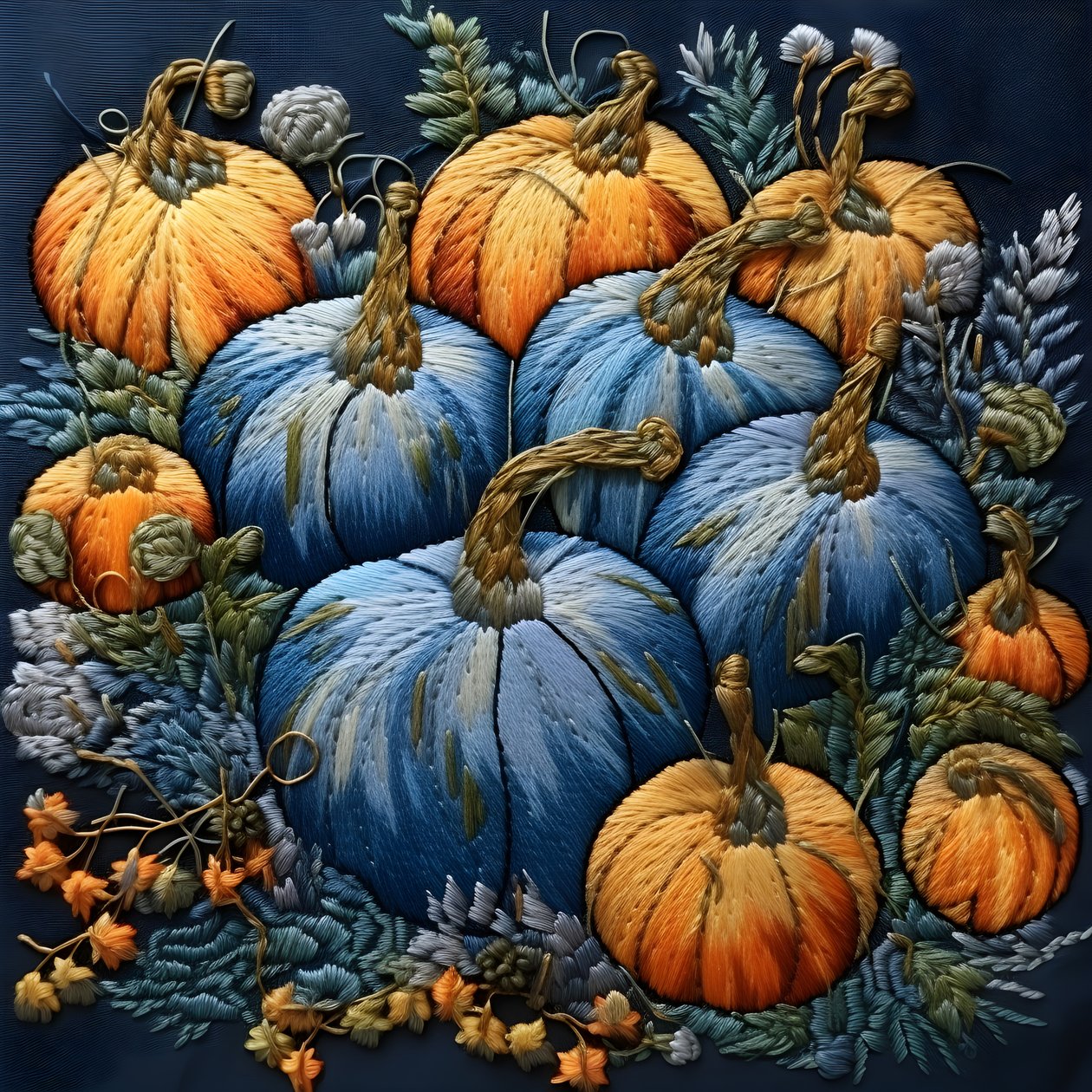 Blautoenen 3#39;te stickereikuerbisse by Kurt Heppke
