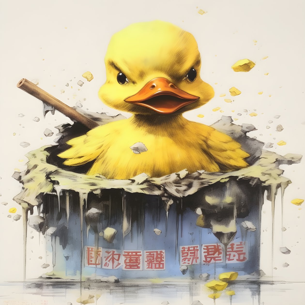 trendy lastik ördek reklam afişi - sarı 3 by Kurt Heppke