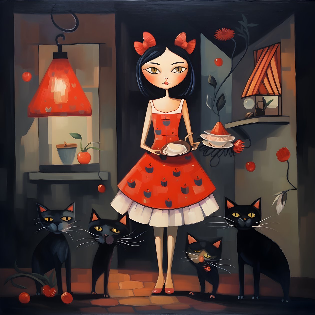 elbiseli çılgın kedi kadın 1 by Kurt Heppke