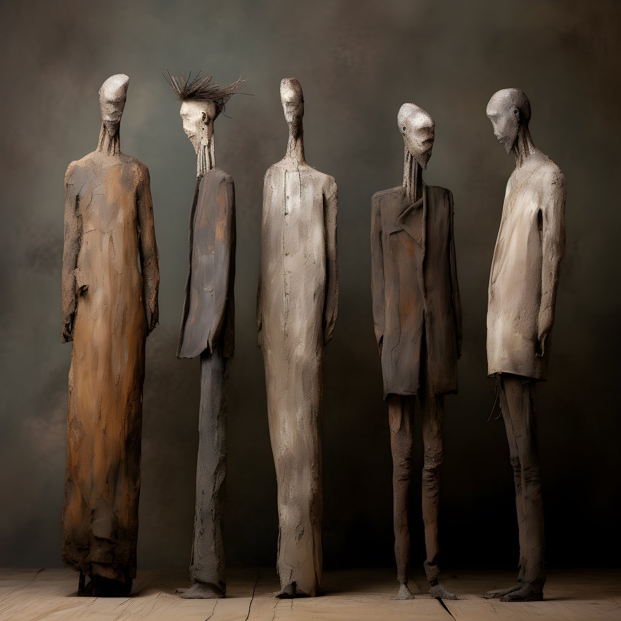 yan yana duran dört kil adam figürü 2 by Kurt Heppke
