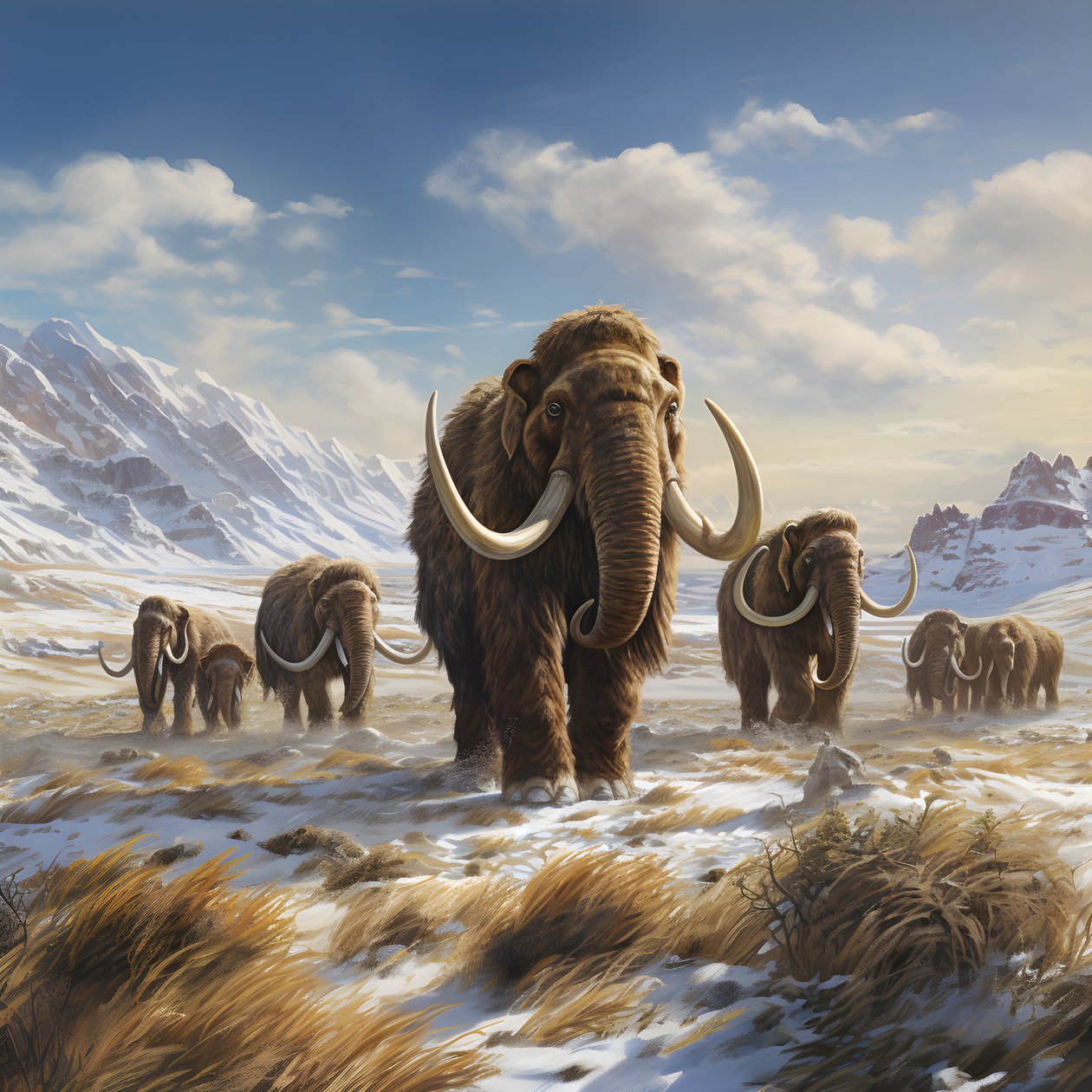 tundra 3'te yünlü mamut sürüsü by Kurt Heppke